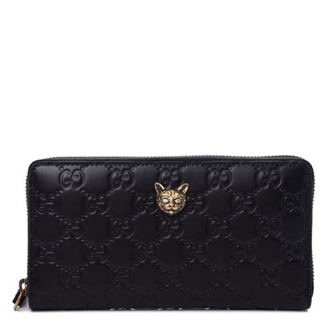 gucci black cat wallet|gucci guccissima wallet.